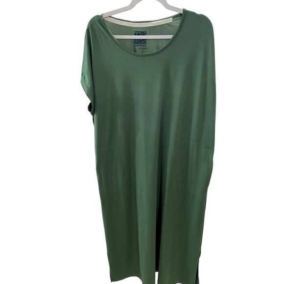 Muk Luks Green Cloud Knit Cap Sleeve Maxi Dress - Size XL (EUC) - Picture 1 of 4